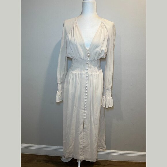 NWT Reformation Fia Cream Maxi Dress Women’s Size 6 - Picture 5 of 15